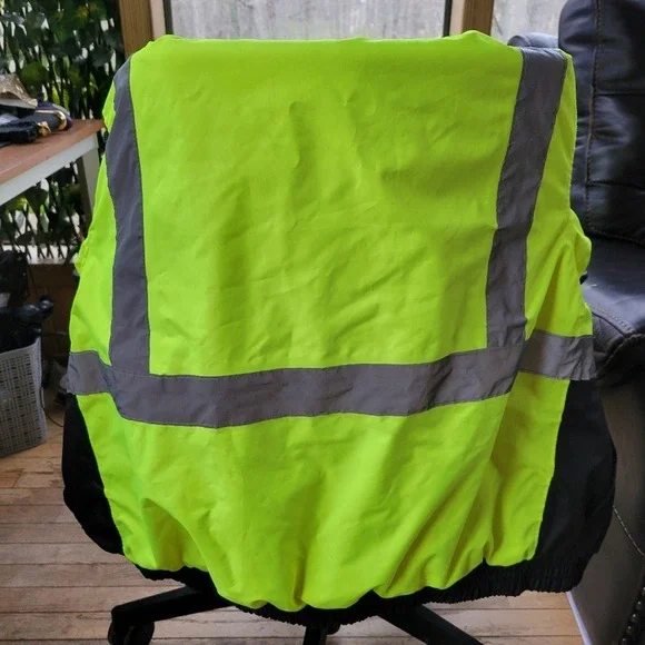 Ergodyne Quilted Bomber Jacket Glo-Wear 8377 Neon Yellow Size L Large - Picture 10 of 14